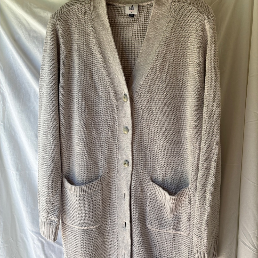 CAbi Women's Cream Button-Up Cardigan